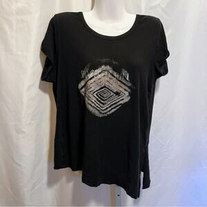 We The Free by Free People Relaxed Fit Graphic Tee Size Small Asymmetrical Hem